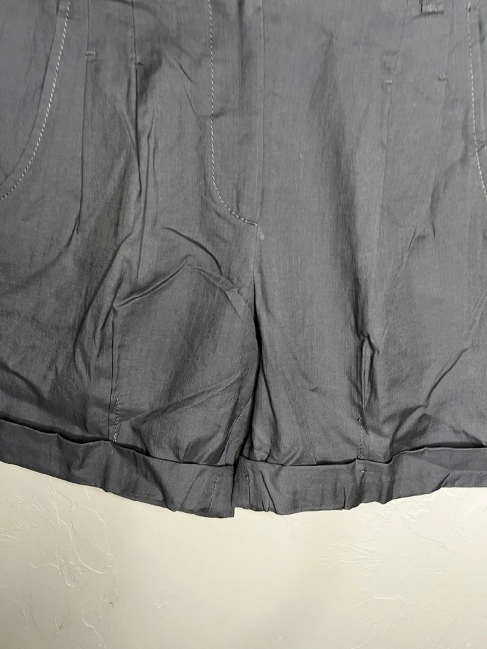 Brunello Cucinelli Cotton Silk‎ Pleated High Rise Luxury Tailored Gray Shorts